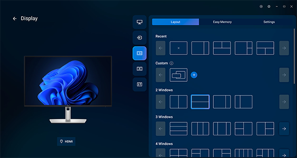 Dell Display and Peripheral Manager interface