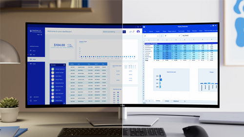 Split image showing the ambient light sensor being on and off