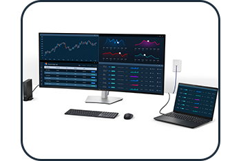 Image of the monitor connected to a laptop on a white background