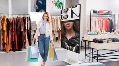 iiyama digital display in use in a store