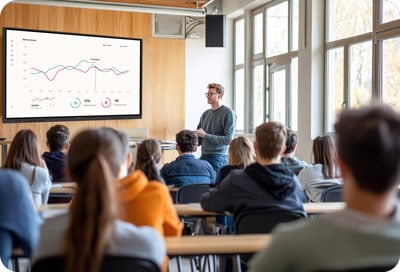 iiyama digital display being used in a lecture