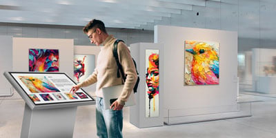 iiyama digital display in use at a art gallery