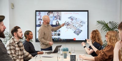 iiyama digital display in a meeting