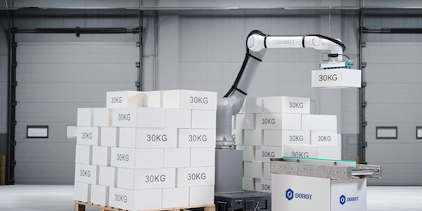 CR0 30H placing 30KG box onto a pallet.