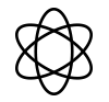 outline of atomic symbol to highlight motion control