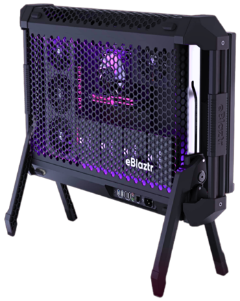 Shot of eBlaztr build with stand folded out