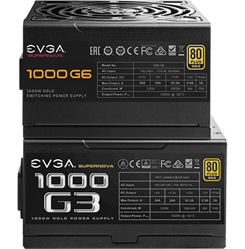 EVGA SuperNOVA G6 1000 Watt Fully Modular 80+ Gold PSU/Power Supply LN121775 - 220-G6-1000-X3 | SCAN UK EVGA SuperNOVA G6 1000 Watt Fully Modular 80+ Gold PSU/Power Supply LN121775 - 220-G6-1000-X3 | SCAN UK