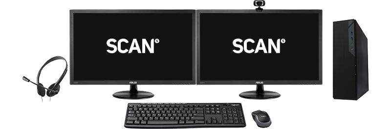 Scan Full PC Setup with keyboard, mouse and monitor