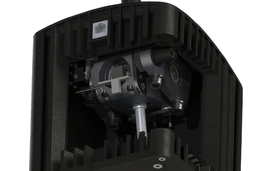 Exposed internal view of Gear Shifter showing an intricate mechanism made to simulate real gear changes.