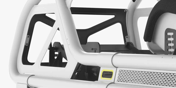 Close up angle of the ClubSport GT Cockpits steel frame.