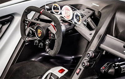 Interior of Porsche Sports Car