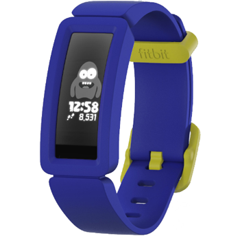 blue and yellow fitbit