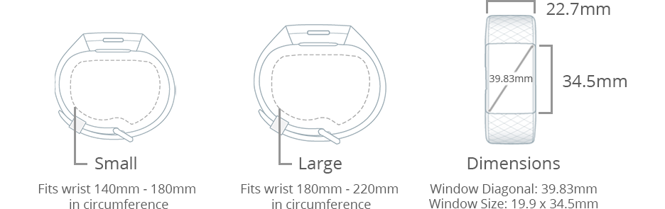 fitbit charge 3 band size