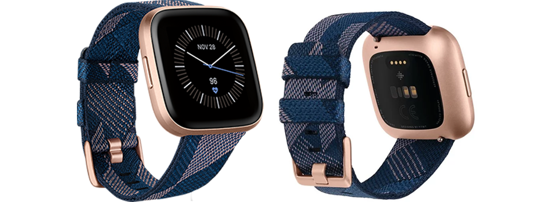 navy and pink fitbit versa 2