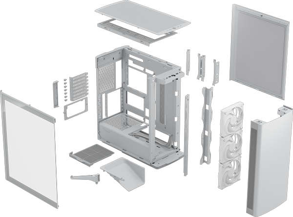 Fractal Define One Light TG Exploded