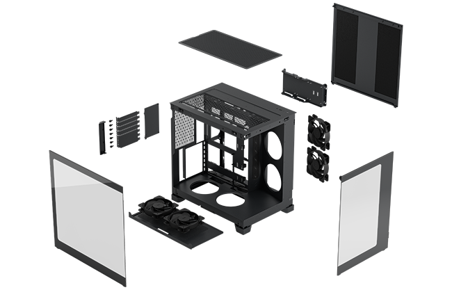 Splash image of all the case parts separated