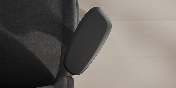 Close-up of adjusted armrest.