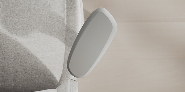 Close-up of adjusted armrest.