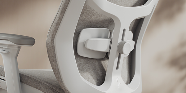 Close-up of dual pad support on the lower backrest.