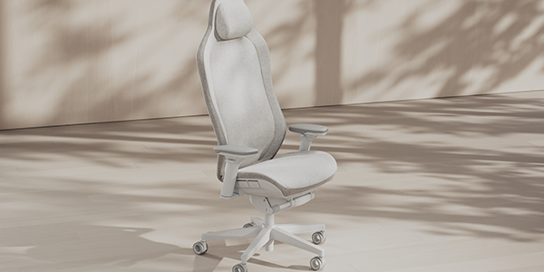 Refine 2 chair in cream room with tree shadows partially covering the walls and ground.