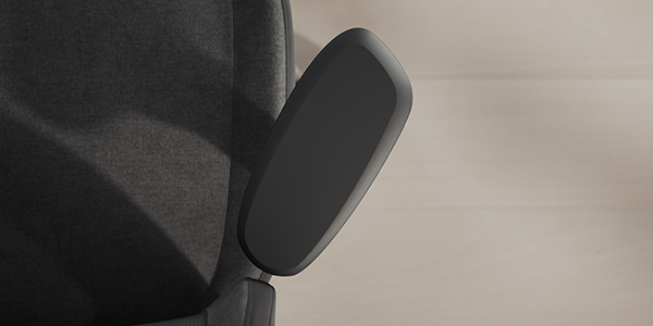 Close-up of adjusted armrest.