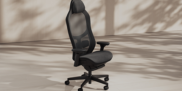 Refine 2 chair in cream room with tree shadows partially covering the walls and ground.