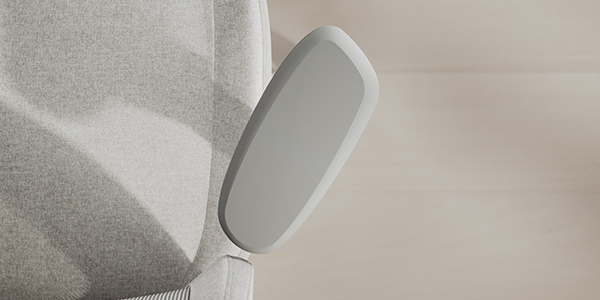 Close-up of adjusted armrest.