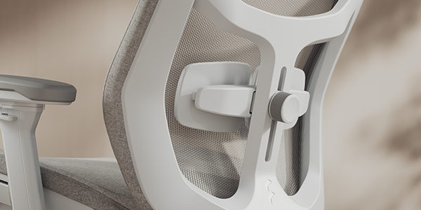 Close-up of dual pad support on the lower backrest.
