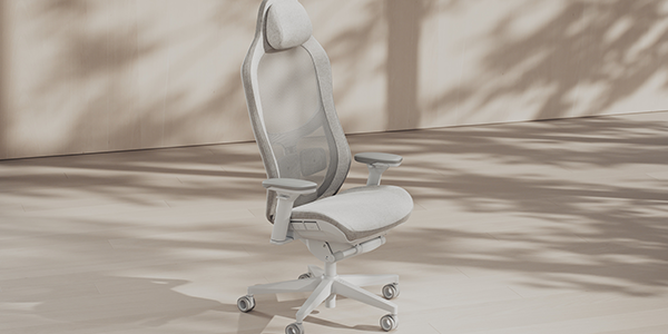 Refine 2 chair in cream room with tree shadows partially covering the walls and ground.