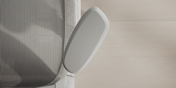 Close-up of adjusted armrest.