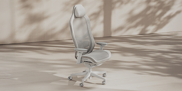 Refine 2 chair in cream room with tree shadows partially covering the walls and ground.