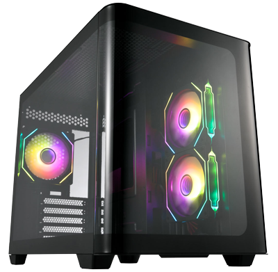 Low angle shot of M580 Dual Chamber mATX Case