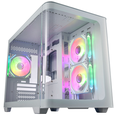 Low angle shot of M580 Dual Chamber mATX Case