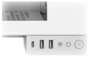 Cut out of I/O and Power on right leg facing the front