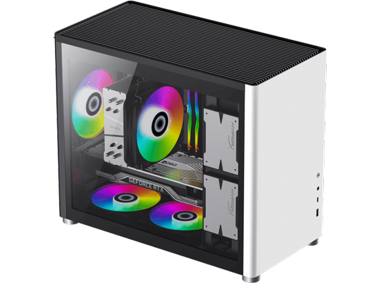GameMax Spark White Gaming Cube mATX PC Case LN127877 - GMX