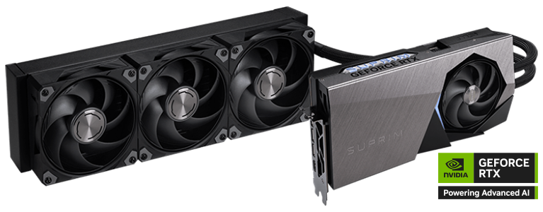 MSI NVIDIA GeForce RTX 5080 16GB SUPRIM LIQUID SOC 360mm Radiator