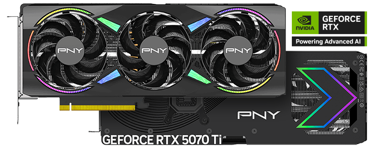 PNY NVIDIA GeForce RTX 5070 Ti 16GB ARGB Overclocked Triple Fan
