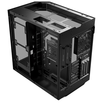 Image of the back of the case showing cable routing options