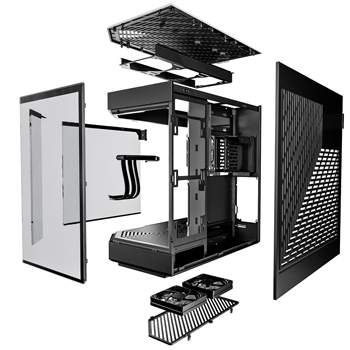 Image of the case parts seperated to showcase