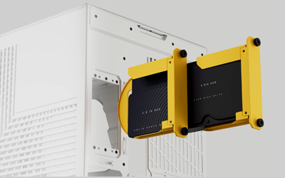 Storage sleds in the rear of the case.
