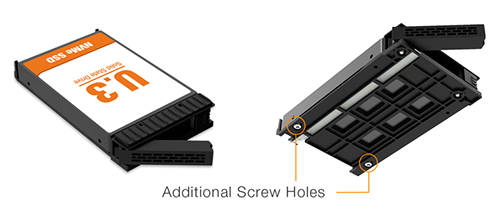 screws highlighted at bottom of caddy