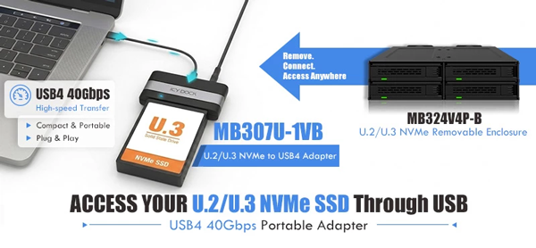 SSD connected to laptop powered by adapter