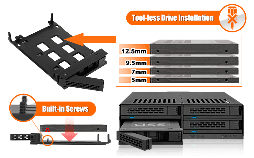 Drive support from 12.5mm to 5mm thick