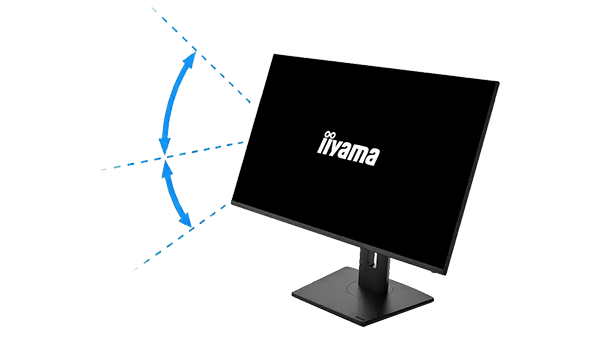 Side view of the monitor showing tilt function