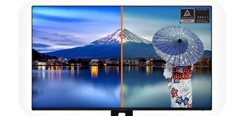 Image showing difference of blue light reduction and without