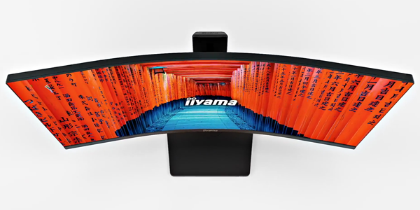 Top front angle of ProLite monitor showing off its curvature.