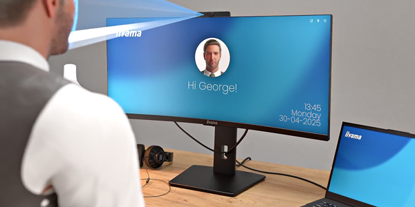 Windows Hello webcam capturing man's face and signing him into his Windows account.