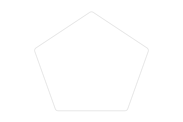 Pentagon outline used for the buttons to overlay each corner.
