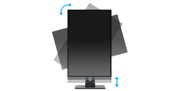 Monitor displaying multiple adjustment angles