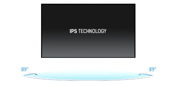 IPS monitor with 89 degree viewing angle arrow curved beneath